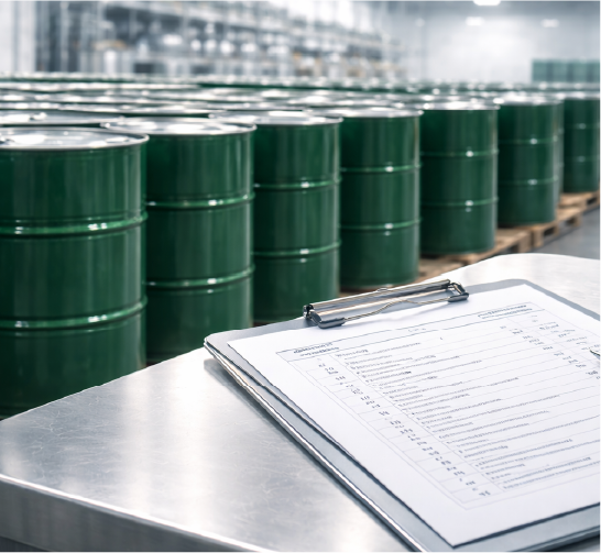Industrial drums and supply documentation